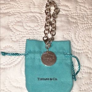 Tiffany & Co. Silver Round Tag Charm Bracelet
